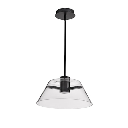 Nuvo Edmond, 17 Inch LED Pendant, Matte Black with Clear Glass 62/2062